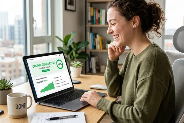 高い投資収益率に満足する受講生のイメージ